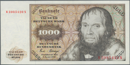 Deutschland - Bank Deutscher Länder + Bundesrepublik Deutschland: 1000 DM 1980 Serie "W/N", Ro.291a, - Sonstige & Ohne Zuordnung