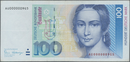 Deutschland - Bank Deutscher Länder + Bundesrepublik Deutschland: 100 DM 1989 Serie "AU/G", Ro.294a - Sonstige & Ohne Zuordnung