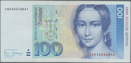 Deutschland - Bank Deutscher Länder + Bundesrepublik Deutschland: 100 DM 1989 Ersatznote Serie "ZA/A - Altri & Non Classificati