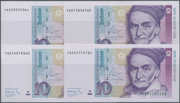 Deutschland - Bank Deutscher Länder + Bundesrepublik Deutschland: Set Mit 4 Banknoten 10 DM 1991 Ers - Autres & Non Classés