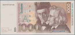 Deutschland - Bank Deutscher Länder + Bundesrepublik Deutschland: 1000 DM 1993 Serie "AG/U", Ro.308a - Andere & Zonder Classificatie