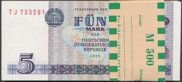 Deutschland - DDR: Komplettes Original Bündel Aus Der DDR Zu 5 Mark 1975 Mit Fortlaufenden Nummern I - Other & Unclassified