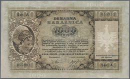 Deutschland - Nebengebiete Deutsches Reich: Deutsche Besetzung Laibach 1000 Lire 1944, Ro. 615, Star - Sonstige & Ohne Zuordnung