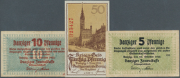 Deutschland - Nebengebiete Deutsches Reich: Danzig, 50 Pf., 1.11.1918, 5, 10 Pfennige, 22.10.1923, ( - Sonstige & Ohne Zuordnung