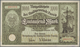 Deutschland - Nebengebiete Deutsches Reich: Danzig, 1000 Mark, 15.3.1923, Ro. 795b, Ohne Falten, Abe - Sonstige & Ohne Zuordnung