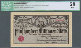 Deutschland - Nebengebiete Deutsches Reich: Danzig, 500 Millionen Mark, 26.9.1923, Pick 28b, Randdru - Sonstige & Ohne Zuordnung