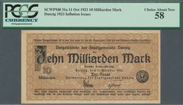Deutschland - Nebengebiete Deutsches Reich: Danzig, 10 Milliarden Mark, 11.10.1923, Pick 31a, Wz. Qu - Altri & Non Classificati