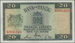 Deutschland - Nebengebiete Deutsches Reich: Danzig, 20 Gulden, 1.11.1937 (P. 63) In Bankfrischer Erh - Otros & Sin Clasificación