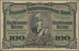 Deutschland - Kolonien: 100 Rupien 1905, Ro. 903a, Mehrere Vertikale Und Horizontale Falten, Keine L - Other & Unclassified