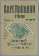 Deutschland - Briefmarkennotgeld: DRESDEN, Kurt Hofmann, Friseur, 5 Pf Germania Grün, Grüner Werbeka - Altri & Non Classificati