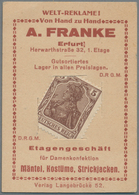 Deutschland - Briefmarkennotgeld: ERFURT, A.Franke, Damenkonfektion, 5 Pf. Germania Braun, Im Werbek - Sonstige & Ohne Zuordnung