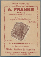 Deutschland - Briefmarkennotgeld: ERFURT, A.Franke, Damenkonfektion, 5 Pf. Germania Braun, Im Werbek - Altri & Non Classificati