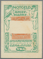 Deutschland - Briefmarkennotgeld: GERA, Kurt Lehmann & Co, Kunstdruckerei, Germania 10 Pf. Orange, I - Sonstige & Ohne Zuordnung