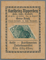 Deutschland - Briefmarkennotgeld: GERA, Karlheinz Nipperdey, Seife, Parfümerien, Gestempelte Germani - Autres & Non Classés