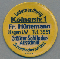Deutschland - Briefmarkennotgeld: HAGEN, Fr. Hüttemann, Lederhandlung, 40 Pf. Ziffer, Zelluloidkapse - Sonstige & Ohne Zuordnung