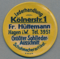 Deutschland - Briefmarkennotgeld: HAGEN, Fr. Hüttemann, Lederhandlung, 40 Pf. Ziffer, Zelluloidkapse - Other & Unclassified