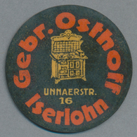 Deutschland - Briefmarkennotgeld: ISERLOHN, Gebrüder Osthoff (Herde), 5 Pf. Ziffer, Zelluloidkapsel. - Otros & Sin Clasificación