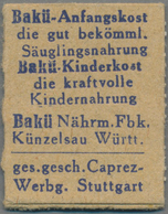 Deutschland - Briefmarkennotgeld: KÜNZELSAU, Bakü Nährmittel-Fabrik, Caprez, 10 Pf. Kontrollrat Ziff - Altri & Non Classificati