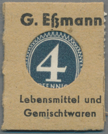 Deutschland - Briefmarkennotgeld: NÖRDLINGEN, G. Eßmann, Lebensmittel, Caprez, 4 Pf. Kontrollrat Zif - Andere & Zonder Classificatie