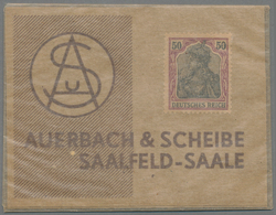 Deutschland - Briefmarkennotgeld: SAALFELD A. Saale, Fa. Auerbach & Scheibe, Germania 50 Pf. Violett - Andere & Zonder Classificatie