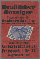 Deutschland - Briefmarkennotgeld: ZEULENRODA, Reußischer Anzeiger Bzw. Buchdruckerei August Oberreut - Altri & Non Classificati