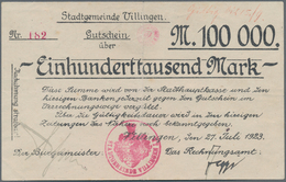 Deutschland - Notgeld - Baden: Villingen, Stadtgemeinde, 100 Tsd. Mark, 27.7.1923 - 15.9.1923, Erh. - [11] Emisiones Locales