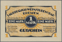Deutschland - Notgeld - Bremen: Bremen, Laubfrosch-Weinstuben, 1 Mark, O. D., Erh. I- - [11] Local Banknote Issues