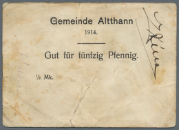 Deutschland - Notgeld - Elsass-Lothringen: Altthann, Oberelsass, Gemeinde, 50 Pf., 1 Mark, 1914, Ste - Otros & Sin Clasificación
