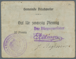 Deutschland - Notgeld - Elsass-Lothringen: Bitschweiler, Oberelsass, Gemeinde, 20 Pf., 1, 2 Mark, O. - Otros & Sin Clasificación