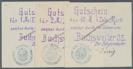 Deutschland - Notgeld - Elsass-Lothringen: Buchsweiler, Oberelsass, Bürgermeister, 1, 2, 10 Mark, O. - Andere & Zonder Classificatie