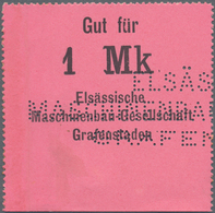 Deutschland - Notgeld - Elsass-Lothringen: Grafenstaden, Unterelsass, Elsässische Maschinenbau-Gesel - Other & Unclassified