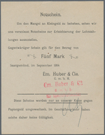 Deutschland - Notgeld - Elsass-Lothringen: Saargemünd, Lothringen, Em. Huber & Cie. G.m.b.H., 1, 2, - Other & Unclassified