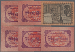 Deutschland - Notgeld - Schleswig-Holstein: Halebüll, Gemeinde, 6 X 50 Pf., 1921, Vs. Rot, Rs. Braun - Lokale Ausgaben