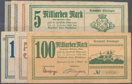 Deutschland - Notgeld - Württemberg: Ellwangen, Stadt, 100, 200 Mio., 1, 5, 10, 50, 100 Mrd. Mark, 1 - [11] Local Banknote Issues