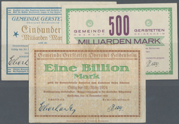 Deutschland - Notgeld - Württemberg: Gerstetten, Gemeinde, 100, 500 Mrd., 1 Billion Mark, 15.11.1923 - Lokale Ausgaben