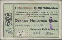 Deutschland - Notgeld - Württemberg: Giengen, Margarete Steiff G.m.b.H., 20 Mrd. Mark, 3.11.1923, Er - Lokale Ausgaben