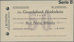 Deutschland - Notgeld - Württemberg: Heidenheim, J. M. Voith, 500 Mark, 29.9.1922, Erh. IV; 50 Mrd. - [11] Emissions Locales