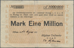 Deutschland - Notgeld - Württemberg: Kißlegg, Allgäuer Torfwerke, 1 Mio. Mark, 24.8.1923, Erh. IV - Lokale Ausgaben