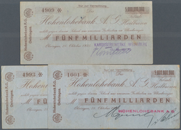 Deutschland - Notgeld - Württemberg: Öhringen, Hohenlohebank, Filliale Heilbronn, 5 Mrd. Mark, 25.10 - [11] Lokale Uitgaven