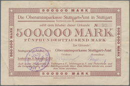 Deutschland - Notgeld - Württemberg: Stuttgart, Oberamtssparkasse, 50 Tsd. Mark, 30.7.1923, 500 Tsd. - [11] Emissions Locales