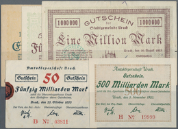 Deutschland - Notgeld - Württemberg: Urach, Stadt, 100, 500 Tsd., 1 Mio. Mark, 20.8.1923; Kreis, 50 - Lokale Ausgaben