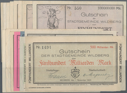 Deutschland - Notgeld - Württemberg: Wildberg, Stadtgemeinde, 5 (2), 10, 20, 50 (2), 100 (2) Mio. Ma - [11] Local Banknote Issues