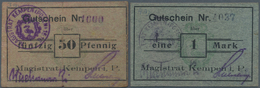 Deutschland - Notgeld - Ehemalige Ostgebiete: Kempen, Posen, Magistrat, 50 Pf., O. D., Graugrün, Une - Altri & Non Classificati