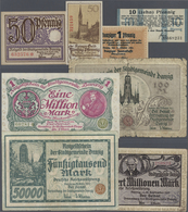 Deutschland - Nebengebiete Deutsches Reich: Kleines Lot Mit 9 Banknoten Der Stadt Danzig, Dabei 10 P - Sonstige & Ohne Zuordnung