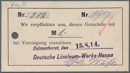 Deutschland - Notgeld - Niedersachsen: Delmenhorst, Deutsche Linoleum-Werke Hansa, 50 Pf., 1, 2, 3, - [11] Local Banknote Issues