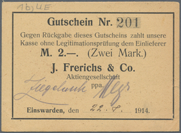 Deutschland - Notgeld - Niedersachsen: Einswarden, J. Frerichs & Co. Aktiengesellschaft, 1 (2), 2 (3 - [11] Lokale Uitgaven