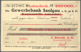 Deutschland - Notgeld - Württemberg: Saulgau, Amtskörperschaft, ½, 1, 5, 10, 20, 50 Mio., 5, 10, 50, - Lokale Ausgaben