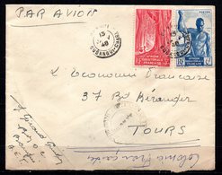 Oubangui Chari Lettre De 1948 Pour Tours 37 Avec Timbres AEF - Lettres & Documents