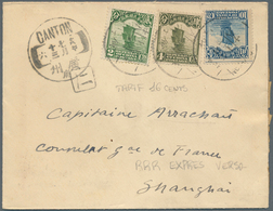 China: 1930. Envelope Addressed To The 'French Gare / Maritime, Shanghai' Bearing SG 312, 2c Green, - Sonstige & Ohne Zuordnung