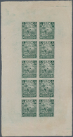 China: 1923, Postal Forgery: Reaper 50 C. Green, A Full Sheet Of 10, Unused No Gum, Scarce. - Sonstige & Ohne Zuordnung